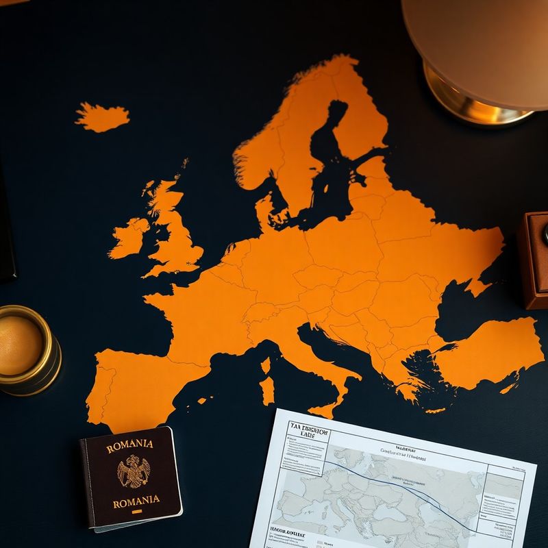 Hartă a Europei cu documente fiscale pe birou pentru planificare transfrontalieră